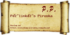 Pálinkás Piroska névjegykártya