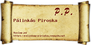 Pálinkás Piroska névjegykártya