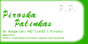 piroska palinkas business card